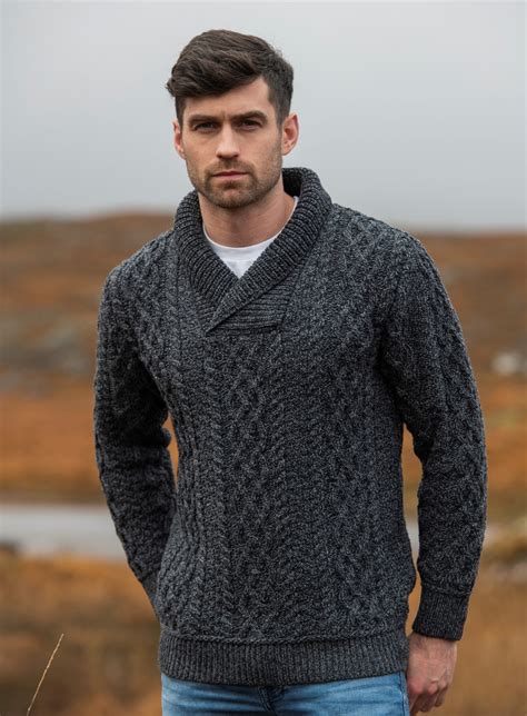 Bunratty Shawl Collar Sweater Sh5065 West End Knitwear