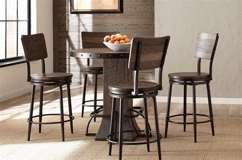 Homcom 3 piece counter height dining table set bistro table set, kitchen bar table and chairs set with storage shelf, dining room industrial and stools,rustic brown 5.0 out of 5 stars 4 $145.99 $ 145. Hillsdale Jennings 5-PC Round Counter Height Dining Set ...