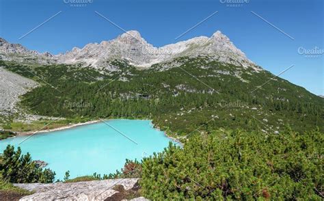 Lake Sorapiss In Dolomites Mountains Stock Photo Containing Sorapis And
