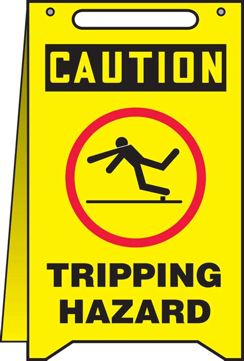 Tripping Hazard Osha Caution Fold Ups Safety Sign Mf
