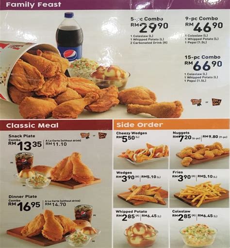 Here you will find all the new monthly and seasonal offers. KFC Menu, Menu for KFC, Bukit Bintang, Kuala Lumpur ...