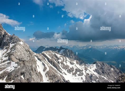 On Peak Of Dachstein And View Alpine Mountains National Park In