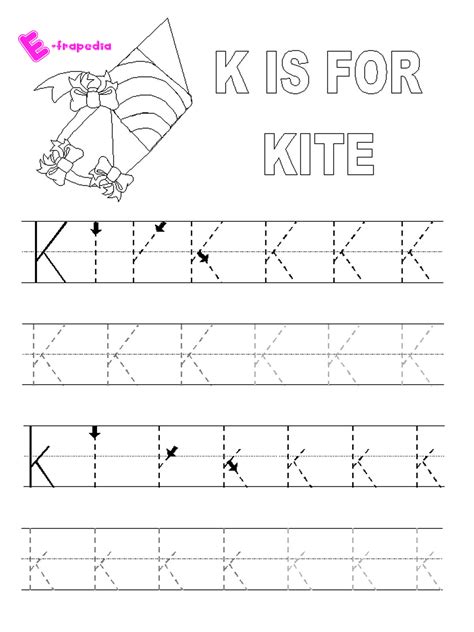 Letter K Writing And Coloring Worksheets For Kindergarten