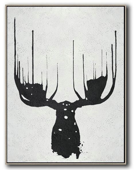 Animal Acrylic Canvas Painting Black And White - Jule im Ausland