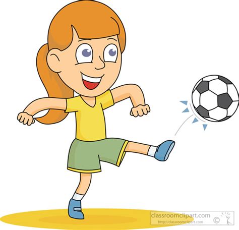 Soccer Clipart Girlkickingsoccerball Classroom Clipart