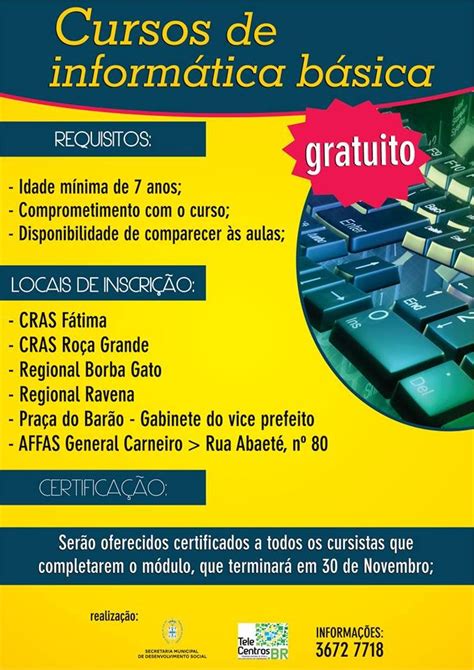 Prefeitura De Sabará Oferece Cursos Gratuitos De Informática Para
