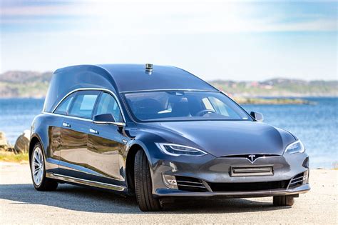 The tesla model s is available as a hatchback and a sedan. This Tesla Model S was converted into a hearse that costs ...