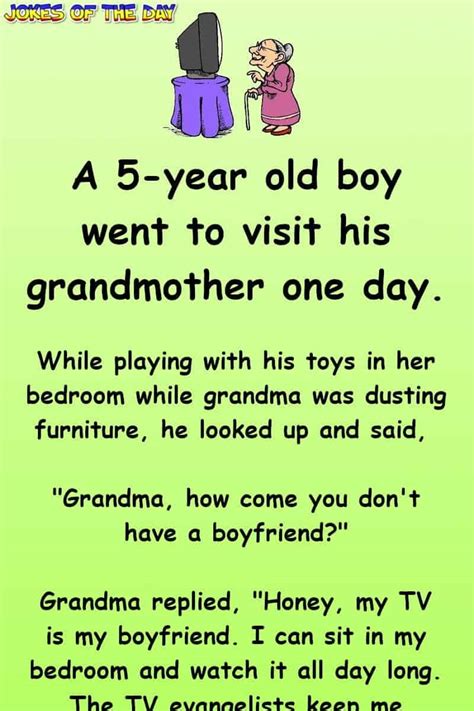 Adult Humor Grandma Explains To Her Grandson That The Tv Is Her