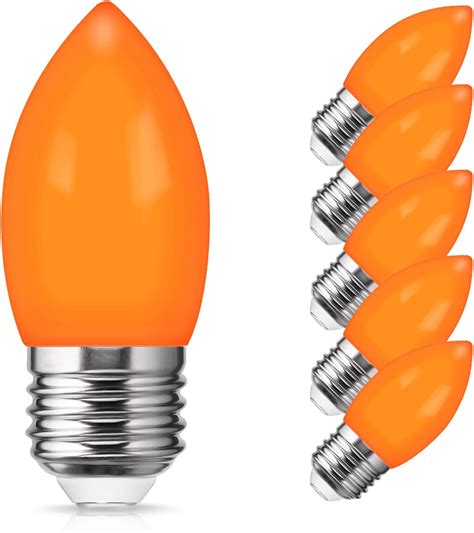 Smartinliving Orange Led Bulb Orange Decorative Light Bulb With E26