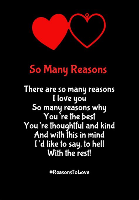 Why I Love You Poems With Reasons For Her And Him Quotes