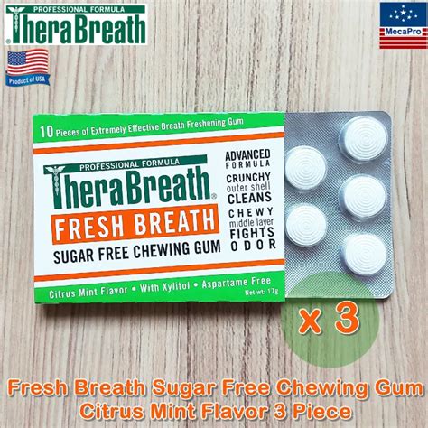 Therabreath® Fresh Breath Sugar Free Chewing Gum Citrus Mint Flavor 3