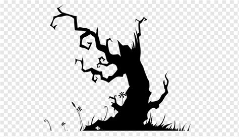 Pohon Hantu Halloween Png Horor Gambar Tangan Kartun Png Pngwing