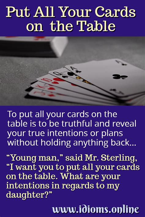 Put All Your Cards On The Table Idioms Online