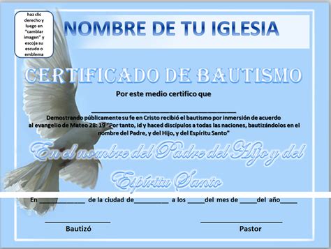 Certificados De Bautismo Cristiano Para Imprimir Imagui