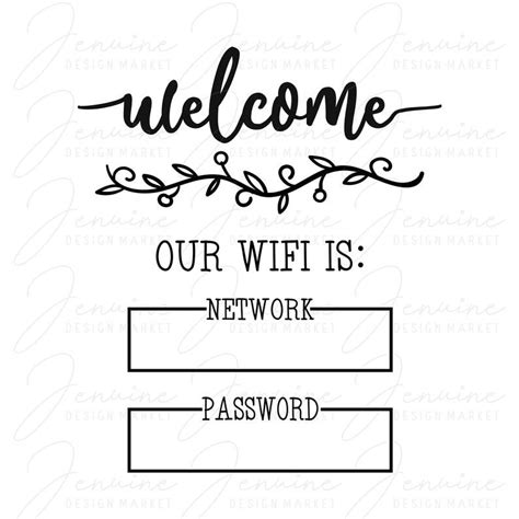 A Welcome Sign With The Wordswelcome Our Wifi Is Network Password