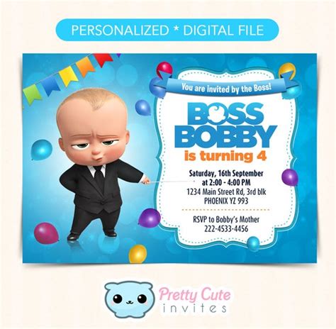 Boss Baby Invitation Boss Baby Birthday Invite Boss Baby Etsy