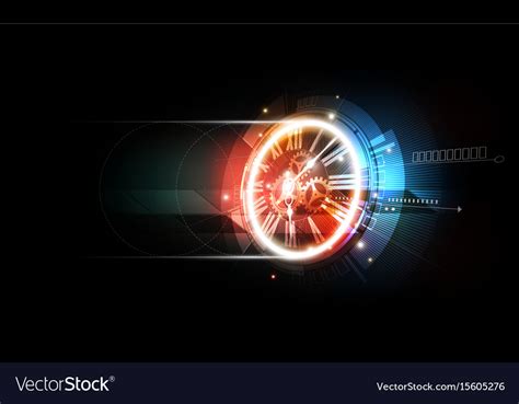 Abstract Futuristic Background With Clock Concept Vector Image