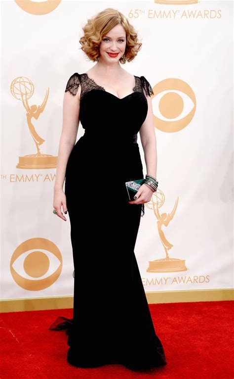 Emmys 2013 Christina Hendricks Shows Off Her Breasts In Sexy Black