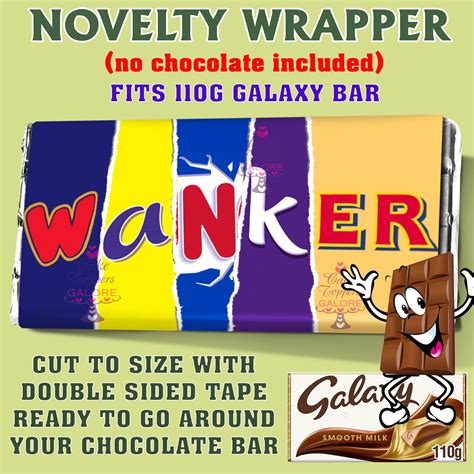 Wanker Chocolate Bar Wrapper Joke Funny Rude T Birthday Etsy