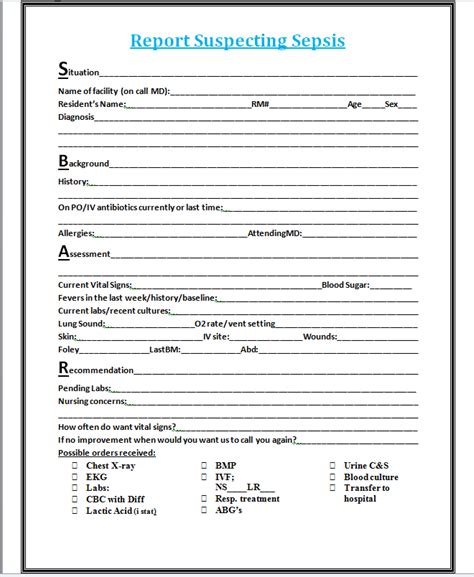 View, download or print this sbar template pdf completely free. SBAR Template for Sepsis - leanhealthcareconsortia.org