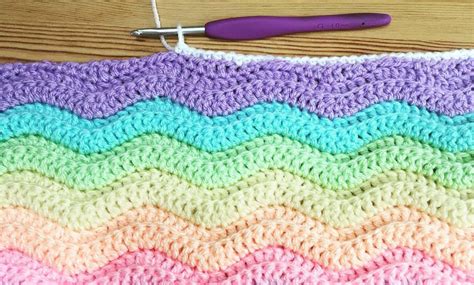 Crochet Ridged Ripple Blanket Yarn And Hooks