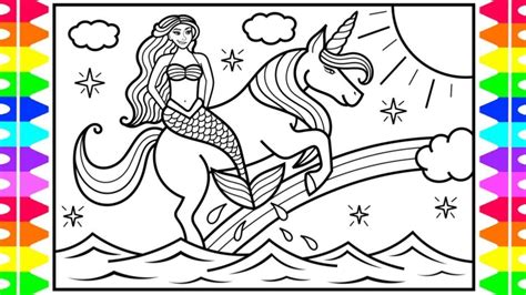 Cute Unicorn Mermaid Coloring Page Sparkling Minds Coloring Sheets