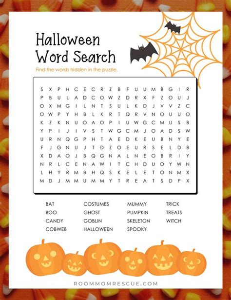 Free Printable Halloween Word Search For 2nd 3rd And 4th Graders