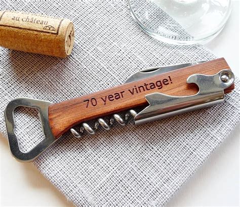 Personalised Wood Wine Bottle Opener Corkscrew By Natural T Store