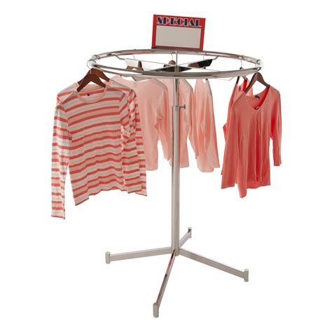 Our clothing racks are also easily transportable around the shop, making them perfect for stores that regularly change layouts. 36" Revolving Round Garment Rack