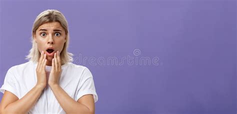 Waist Up Shot Of Worried And Shocked Woman Expressing Empathy Frowning Holding Hands Near Opened