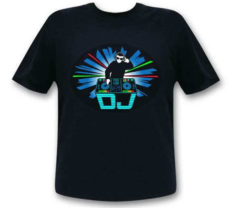 Digital Dj Led Shirt Raver T Shirt I Turntable Dj Shirt Soundgesteuert I Party Shirt Rave Shirt