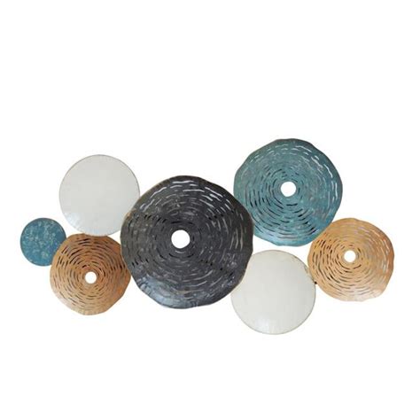Benzara BM205296 Round Metal Disc Wall Decor with Cut Out Details