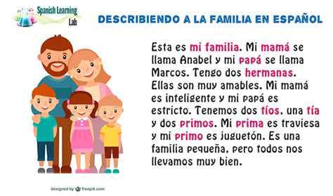 Describiendo A La Familia En Español Ejemplos Y