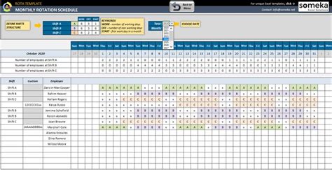 Rota Template Excel Templates Scheduling Employees Rota