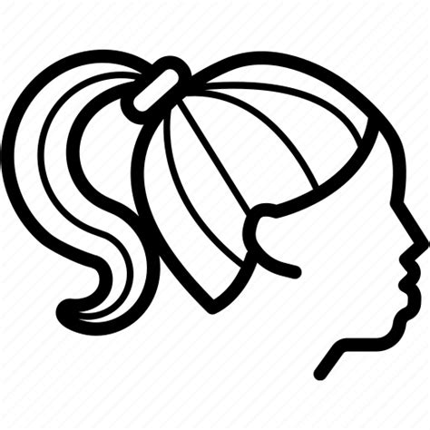 Figure Hair Hairstyle Head Ponytail Icon Download On Iconfinder