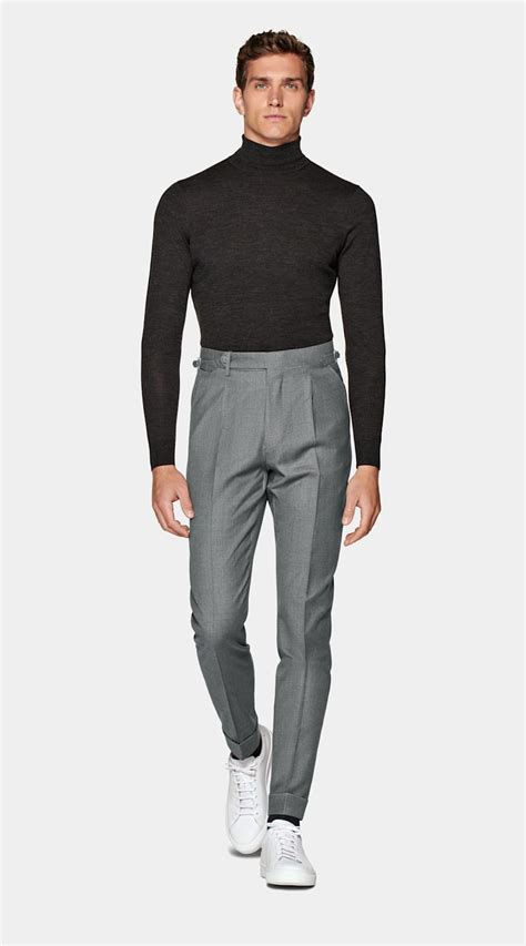 Dark Grey Turtleneck Pure Merino Wool Suitsupply Online Store