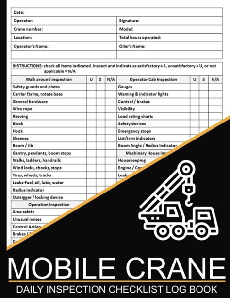 Buy Mobile Crane Daily Inspection Checklist Log Book Mobile Crane