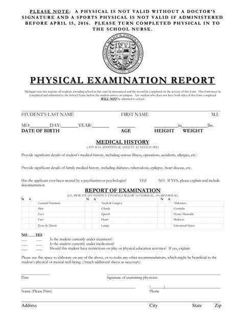 Physical Examination Report Word For Travel Form Fill Out And Sign