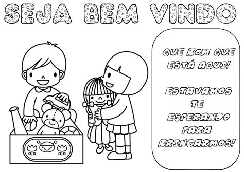 Atividades De Boas Vindas Para Educação Infantil Para Colorir