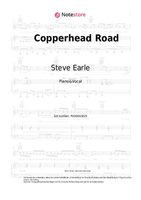 Steve Earle Copperhead Road Noten Für Piano Downloaden Für Anfänger