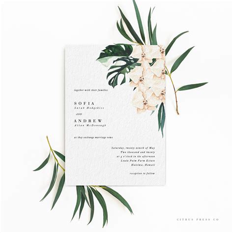 Orchid Wedding Invitation Citrus Press