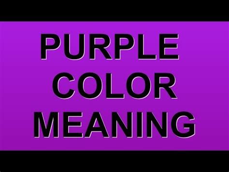 The color purple is a rare occurring color in nature and as a result is often seen as having sacred meaning. Purple Color Meaning - YouTube