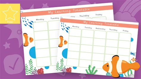 Teacher S Pet My Learning Timetable Finding Nemo Theme