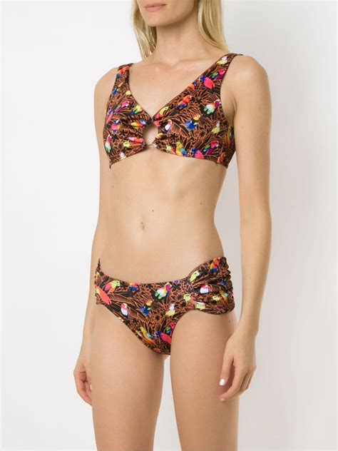 Amir Slama Papagaio Print Bikini Set Farfetch