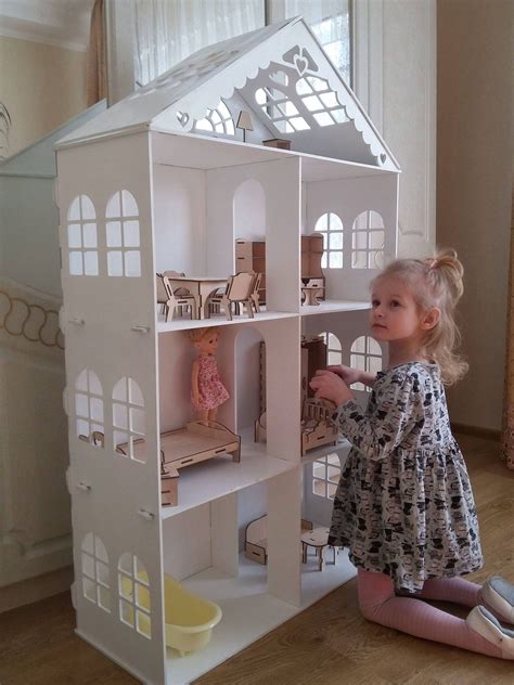 Big Wooden Barbie Dollhouse Kit 4 Etagen Ohne Möbel In 2020