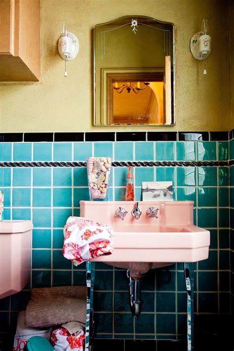 Brand New Colorful Bathrooms That Look Vintage Or Retro Apartment Therapy