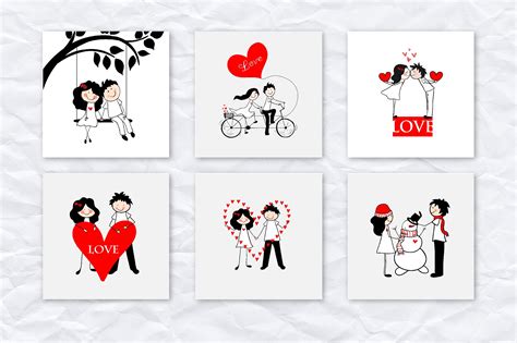 Doodle Cute Love Couples 463340 Illustrations Design Bundles