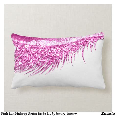 Pink Lux Makeup Artist Bride Lash Fuchsia Spark Lumbar Pillow Custom