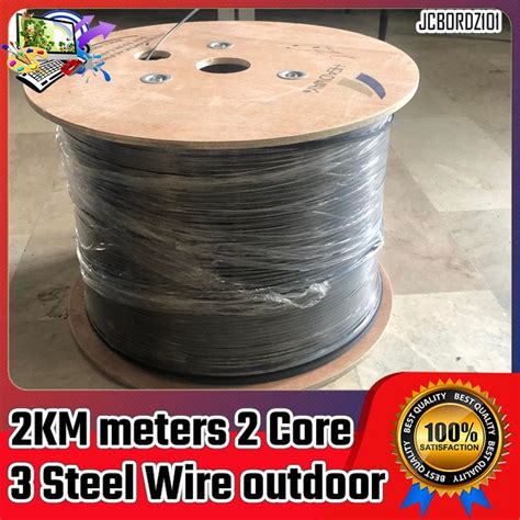 2000m 2core 3 Steel Wire Outdoor G657 Ftth Fiber Optic Drop Wire Cable