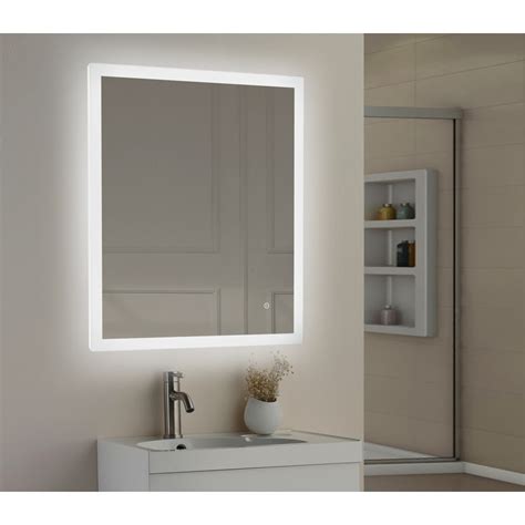Style Selections 30 In Led Lit Mirror Rectangular Frameless Lighted Led Bathroom Mirror At